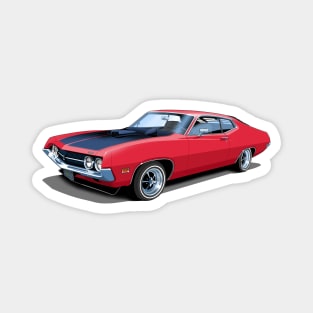 1970 Ford Torino Cobra Jet in candy apple red Magnet