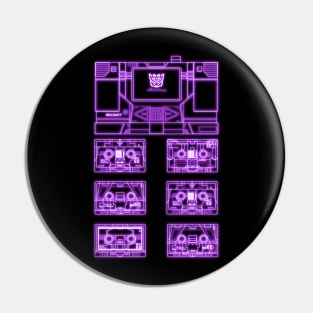 Masterpiece Soundwave and Cassettes Purple tron effect Pin