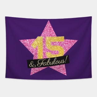 15th Birthday Gifts Women Fabulous - Pink Gold Tapestry