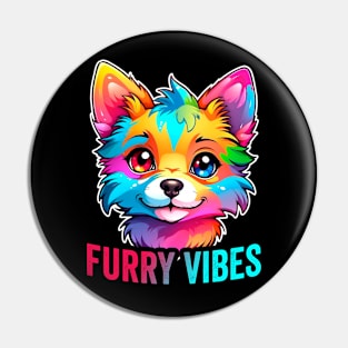 Furry Vibes Furry Fandom Cute Fursona Art Pin