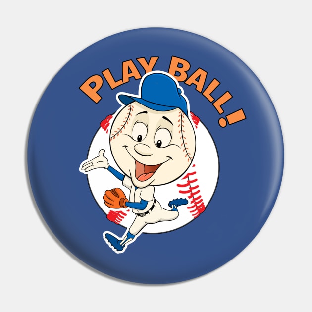 Play Ball! Mets Baseball Mascot Mr Met - New York Mets - Magnet