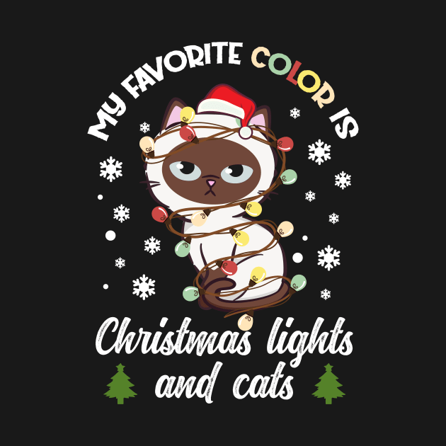 my favorite color is christmas lights and cats by jodotodesign