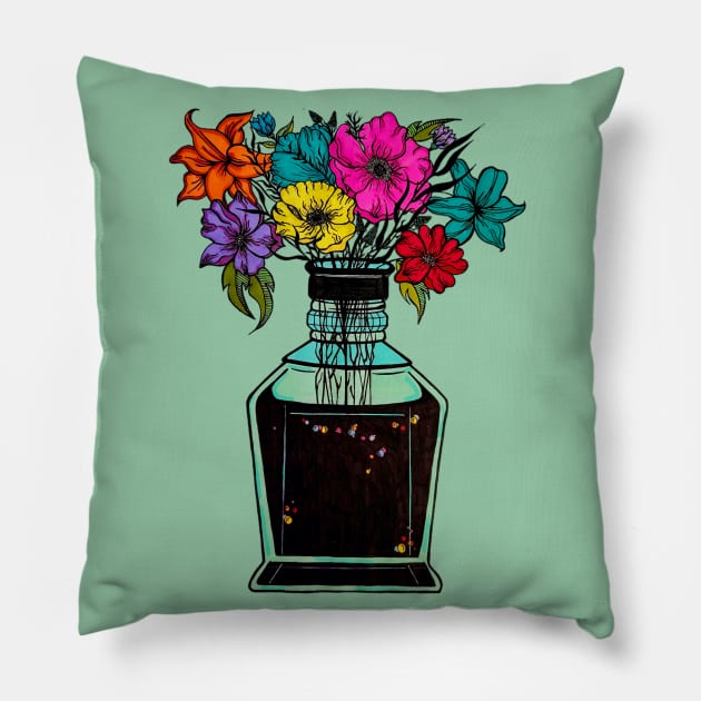 Vase of Flowers Pillow by Art by Rory 