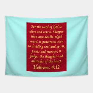 Bible Verse Hebrews 4:12 Tapestry