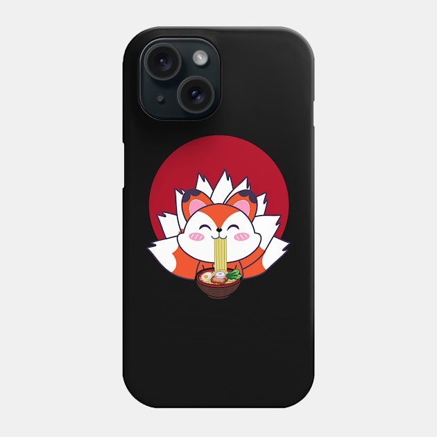 fox eating ramen Phone Case by GP SHOP