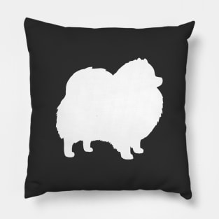 White Pomeranian Silhouette Pillow