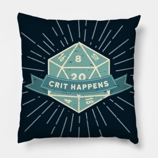 DnD D20 "Crit Happens" Pillow