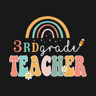 3rd Grade Teacher Rainbow Leapord Back to School T-Shirt