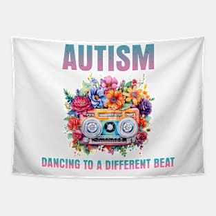 Autism dancing to a different beat Autism Awareness Gift for Birthday, Mother's Day, Thanksgiving, Christmas Tapestry