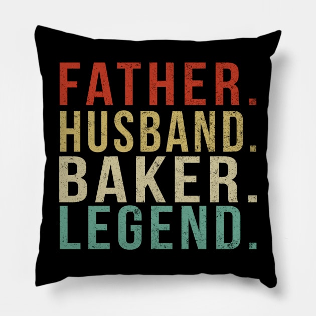 Baker Dad Vintage/ Father. Husband. Baker. Legend. Pillow by PGP