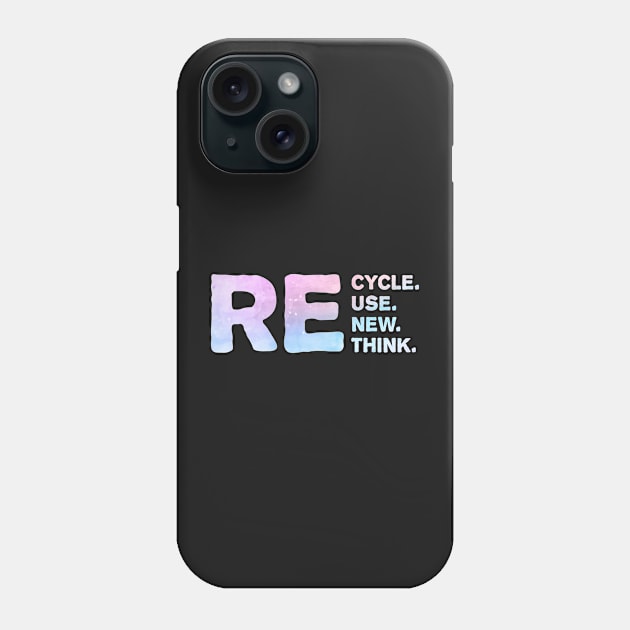 Recycle Reuse Renew Rethink For Earth Day Recycling 2023 Phone Case by TrendyStitch