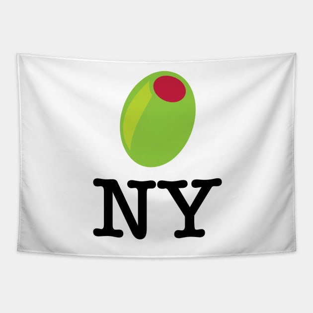 Olive NY Food Pun Green Olive Meme Tapestry by PodDesignShop