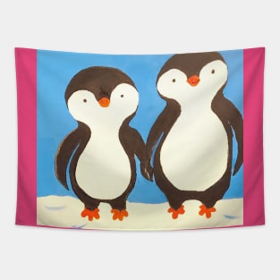 Two Penguins in Love Tapestry