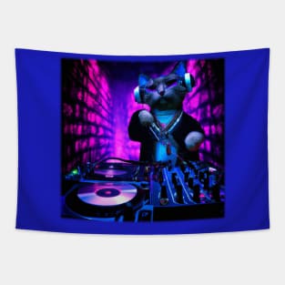 Cyberpunk Kitty Tapestry