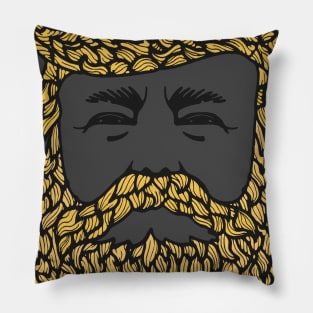 Yellow Beard Man Pillow