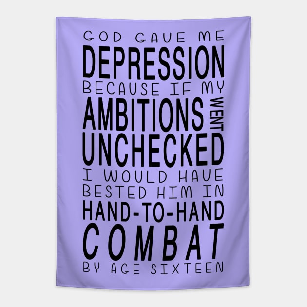 Depression Combat Tapestry by TomGrennell