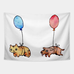 Cat and Dog Balloon Tapestry