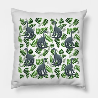 Modern Dinosaur Pattern - Green Pillow