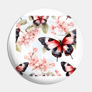 Butterflies Watercolor 14 - Red Admiral Pin