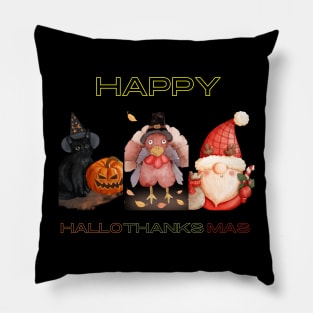 Happy hallothanksmas Pillow