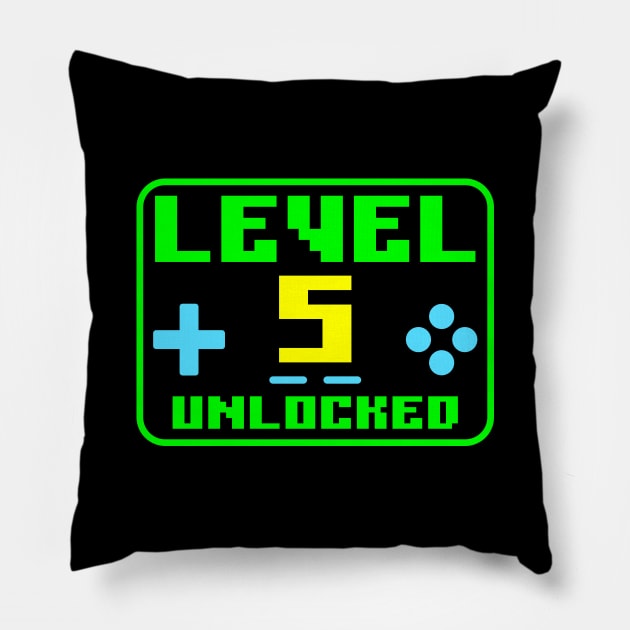 Level 5 Unlocked Pillow by colorsplash