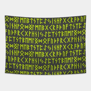 Green nordic runes pattern Tapestry