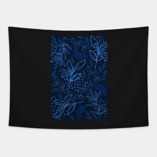 Light Blue leaves pattern Tapestry