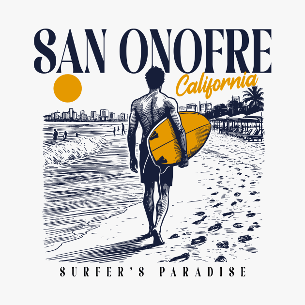 Vintage Surfing San Onofre, California // Retro Surfer Sketch // Surfer's Paradise by Now Boarding