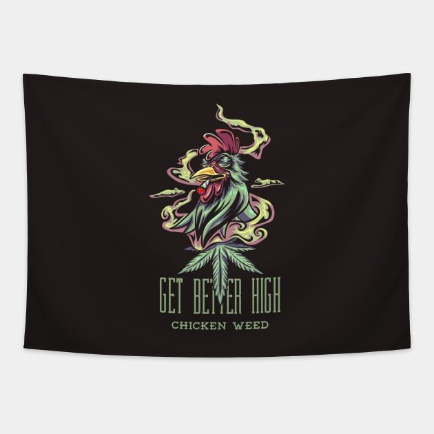 Chicken High Tapestry by bonbon