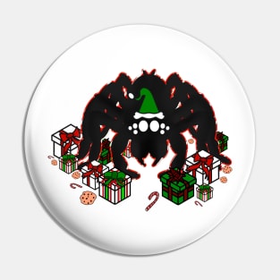 Santa Spider w/ Presents (Red Peppermint 2) Pin