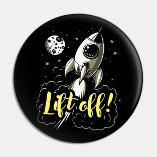 Lift Off! || Rocket Flying into Space Pin