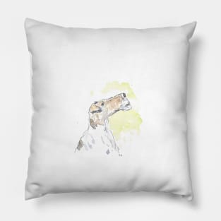 Wire Haired Fox Terrier portrait. Pillow