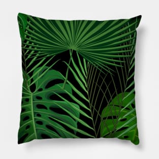 Tropical Neck Gator Black Tropical Plants Pillow