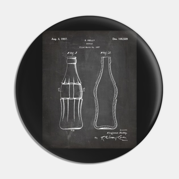 Soda Bottle Patent - Cook Chef Kitchen Décor Art - Black Chalkboard Pin by patentpress