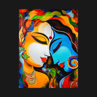 The Divine Child: Colorful and Playful Digital Painting of Lord Krishna T-Shirt