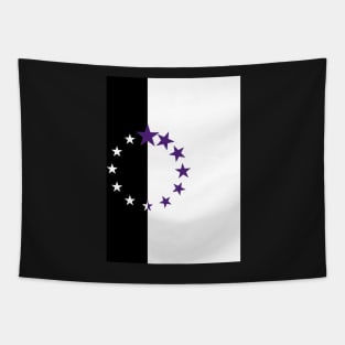 Half Black Half white 12 growing stars white to purple Tapestry