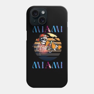 Miami skateboard skull Phone Case