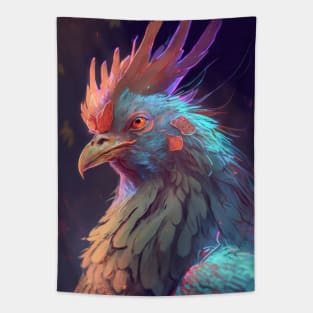 Rooster Animal Portrait Painting Wildlife Outdoors Adventure Tapestry