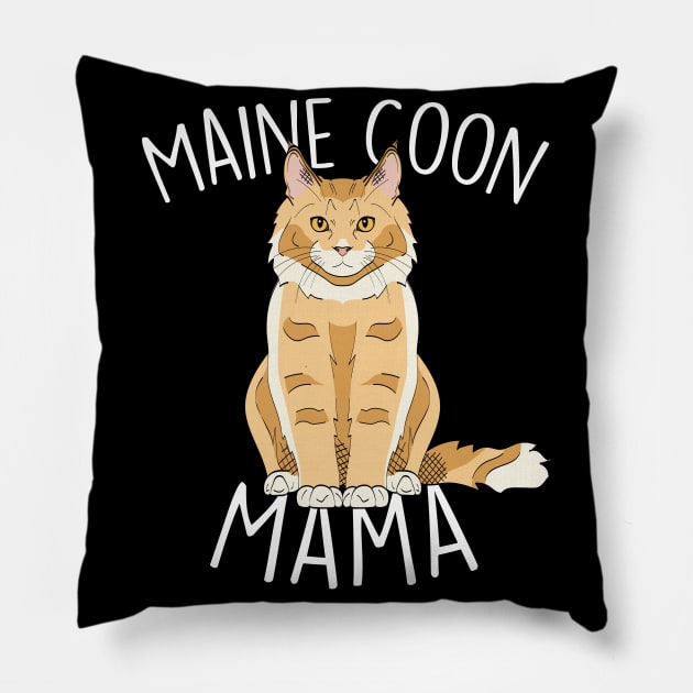 Maine Coon Cat Mama Pillow by Psitta