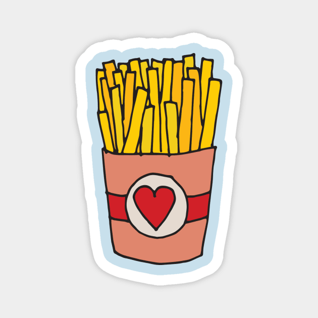 Fry Day I'm in Love | French Fries in a Heart Box Magnet by gloobella