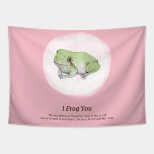 Watercolor Frog - I Frog You Tapestry