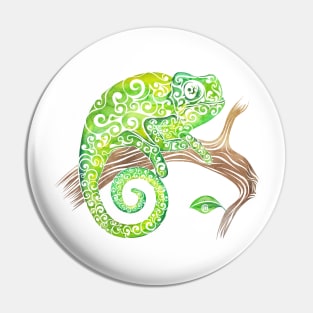 Swirly Chameleon Pin