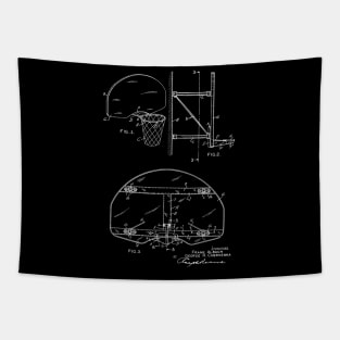 Basketball Goal Vintage Patent Hand Drawing Tapestry