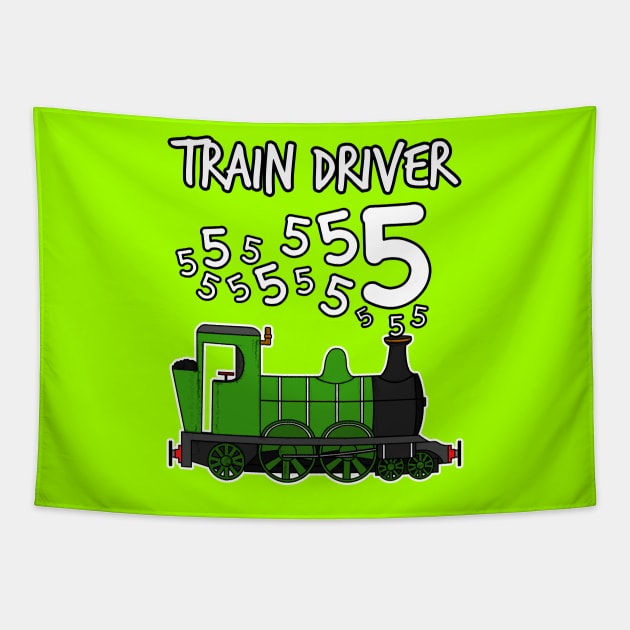 Train Driver 5 Year Old Kids Steam Engine Tapestry by doodlerob