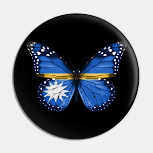 Nauruan Flag  Butterfly - Gift for Nauruan From Nauru Pin