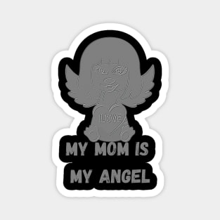 gray cute angel mom Magnet