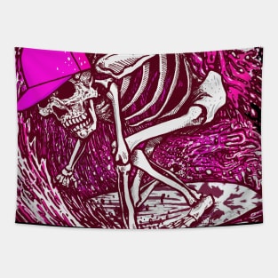 Surfer Skeleton by miskedesign Tapestry