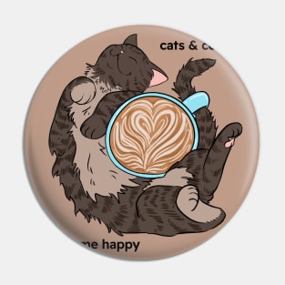 Cat and coffee make me happy Pin