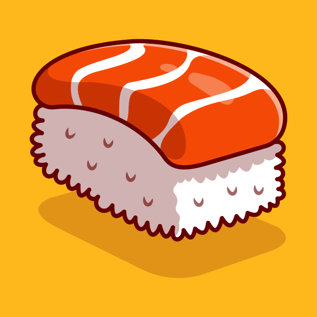 Salmon Sushi Cartoon Illustration by Catalyst Labs