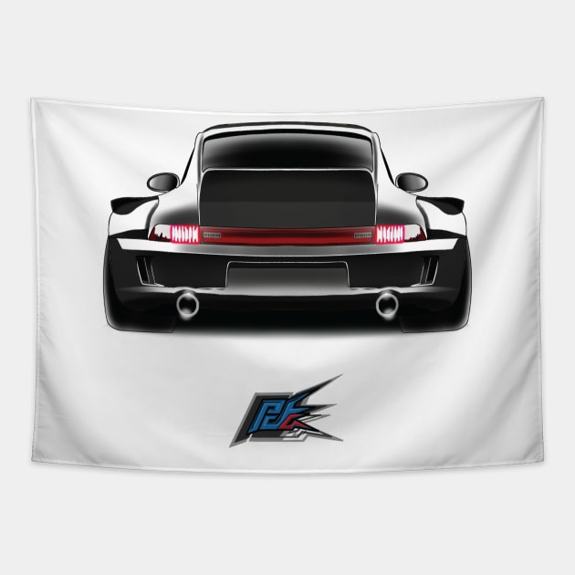 porsche 911 rwb black Tapestry by naquash